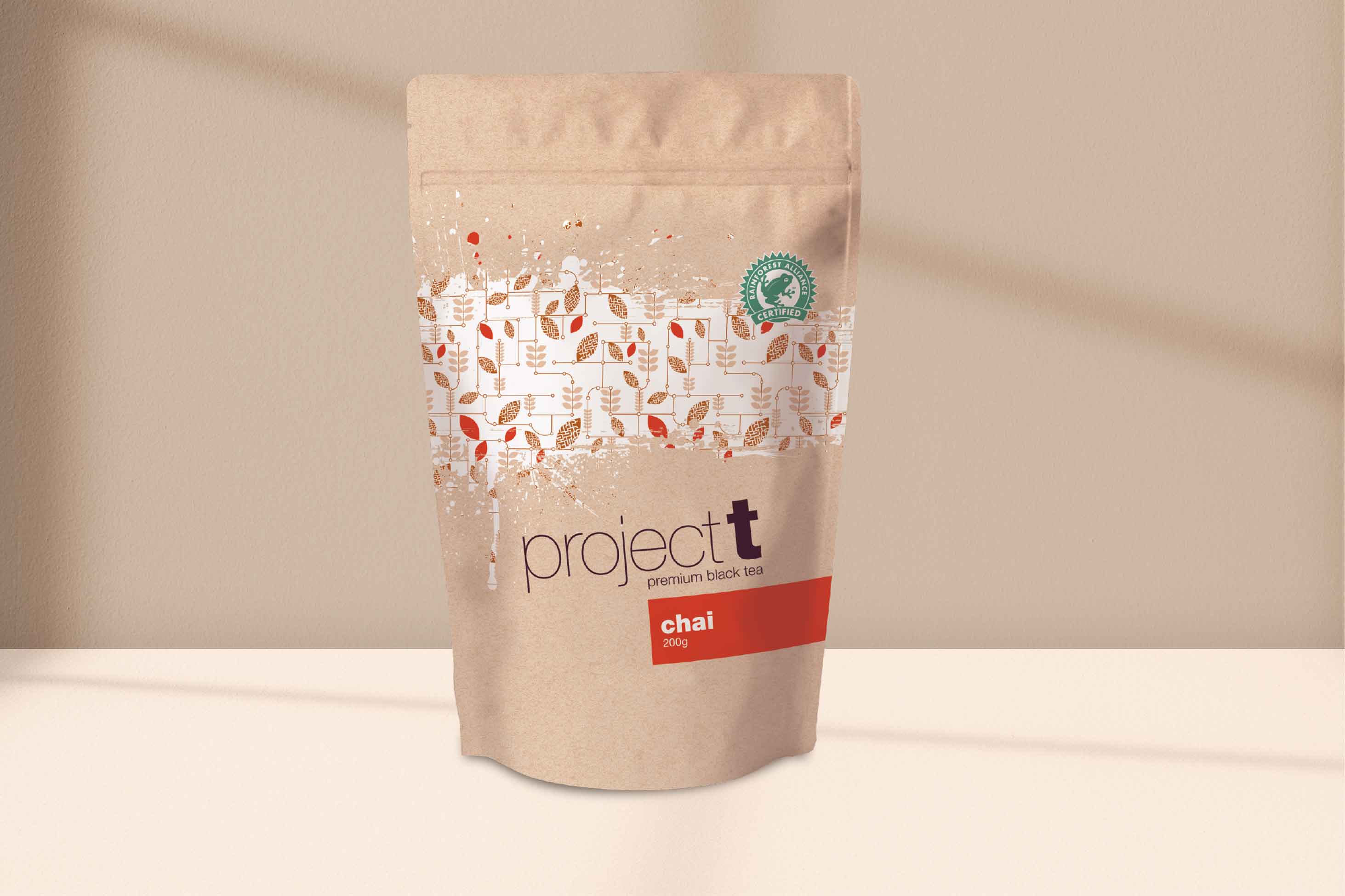 Project T made from high-end Pekoe tea traditionally blended for authentic Chai